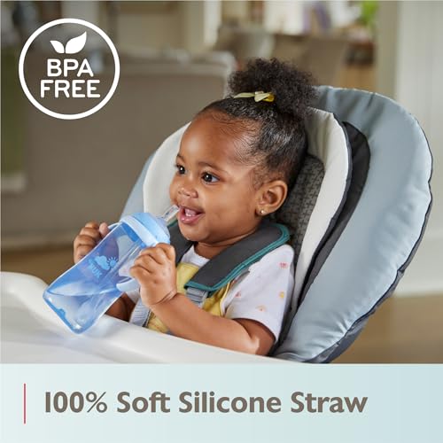 NUK Learner Straw Cup 10oz - Toddler Cup with Soft Straw for Easy Drinking Suitable for Ages 8 Months and Up