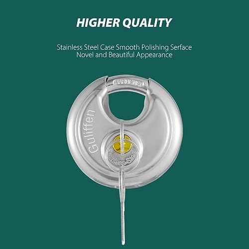 Keyed Alike Discus Padlocks,Stainless Steel Disc Padlock with Key for Storage Unit, Sheds, Garages and Trailer£¬4 Pack Locks with Keys