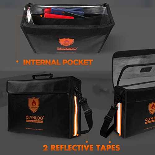 Waterproof Fireproof Document Bag with Lock - Important Document Holder, 17 x 12 x 5.5" Large Fireproof Box for Documents