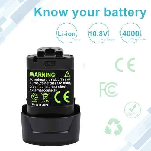 2 Pack 10,8V 4.0Ah Li-Ion Replacement Battery for Makita 10.8V-12V Max Lithium ion Battery BL1013 BL1014 194550-6 194551-4 195332-9