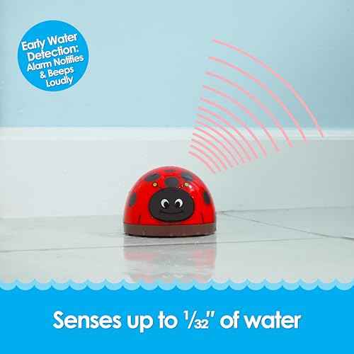 Water Leak Monitoring Sensor with Alarm 3 Pack - Leak Bug Electronic Water & Flood Leak Detector - Detects as Little as 1/32" of Water - Overflow Alert Sensor Beeps Loudly When Water is Detected