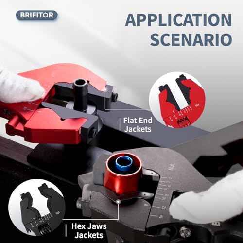 Non Marring AN Fittings Wrench Adjustable Aluminum AN Wrench For 3AN-16AN Hose End Fittings With Replaceable Hex Type & Flat Type Jaw Protectors, Red.
