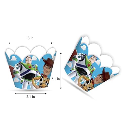 Toy Stry Cupcake Wrapper for Birthday Party -Inspired Cupcake Decoration& Space Hero Theme ? Fun Cupcake Holders for Baby Shower, First Birthday, or Toy-Themed Celebration ? Party Supplies