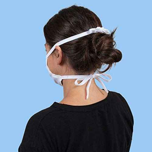 Gildan Unisex-Adult Reusable 3-Layer Tie On Cotton Face Mask (48 Pack)
