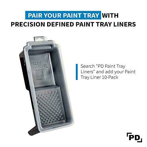 Precision Defined Paint Trays, Paint Roller Trays Liner, Plastic Paint Pan for Roller Brushes, Painting Tray for Painting with Deep Paint Pocket (Paint Roller Tray (2-Pack), 4-inch)