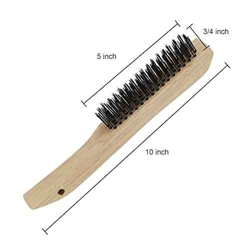 Wire Brushes Pack of 12. for Cleaning Welding Slag, Rust and Dust. 10" Heavy Duty Carbon Steel Shoe Handle Wire Scratch Brush