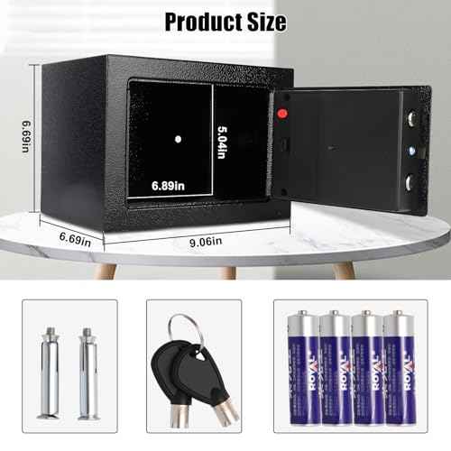 Mini Electronic Safe Box with Digital Keypad & Keys, Small Safe Deposit Boxes with Coin Slot, Safety Boxes for Home Office Dorm, Drop-resistant & Durable, For Cash, Jewelry, Passport