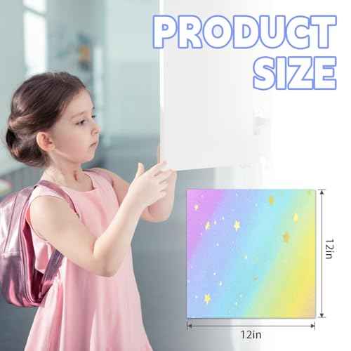 6 Pcs School Locker Magnetic Wallpaper 12" x 12"Removable, Waterproof, Trimmable Sticker Locker Decorations Accessories, Back to School Supplies University Students Teens and Office Wall(Rainbow)