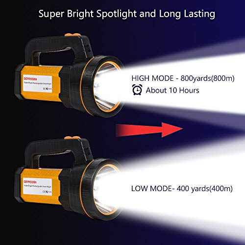 Powerful Led Flashlight High Lumens USB C Rechargeable,Super Bright Handheld Spotlight,Strong Metal Flashlight Large/Long Lasting/Lantern/Strap,High Powered Big Searchlight