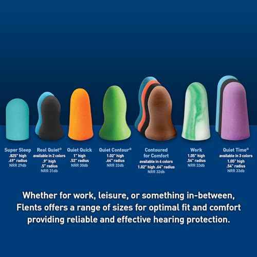 Flents Protechs Foam Ear Plugs, Contoured for Comfort, Ideal for Work with Loud Noise, Heavy Machinery, Construction, Studying & Traveling, NRR 32, Orange, Easy to Use, Made in The USA, 100 Pair