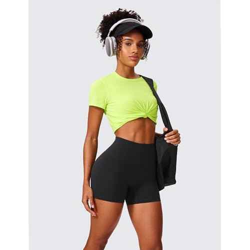 CRZ YOGA Secretsculpt Womens Butterlift High Waist Scrunch Butt Biker Shorts 4 Inches - No Front Seam Workout Gym Booty