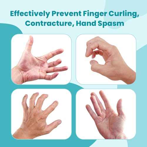 Stroke Hand Brace Splint for Straightening Fingers with 5 Fingers Resting Support,Prevent Fingers Curling, Dupuytren's Contractures, Hand Spasms, Fit Right & Left, Men & Women - M