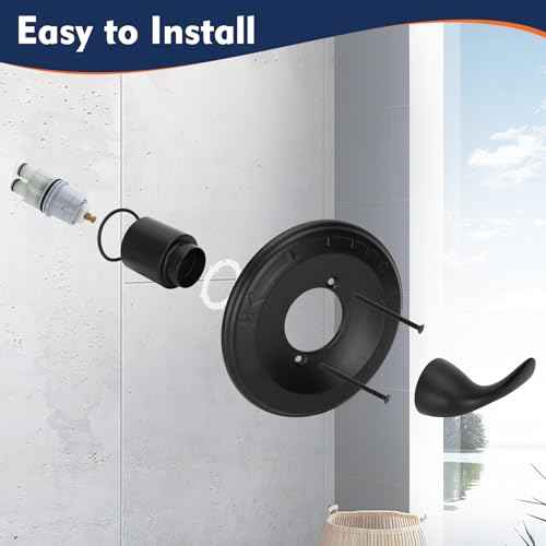 Replacement for DT Classic 13/14 Series Single-Function Shower Valve Trim Kit, T13020-BL Matte Black Shower Handle Set, Fit R10000 Series Shower Valve(Catridge and Valve Not Included)