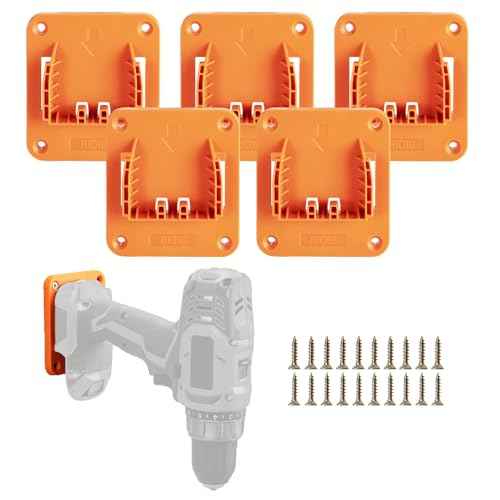 Tools Drill Mount Holder, Compatible For RIDGID 18V Li-ion Drill Tools Holder Dock Hanger with 20 Screws, 5 Packs (No Tool)