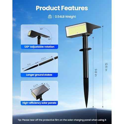 Koicaxy Solar Lights Outdoor Waterproof 12 Pack IP65, 100 LEDs 4 Light Modes, Higher Charging Efficiency, Auto On/Off Solar Landscape Spotlights for Garden Decor Yard Pathway Patio - Cool White