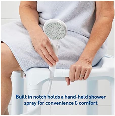 Carex Universal Bath Seat and Shower Chair, Heavy Duty Shower Bench for Bathtub, Safety Bath Seat Stool for Seniors and Disabled, Supports up to 400 lbs, Adjustable Height Shower Bench for Inside Tub