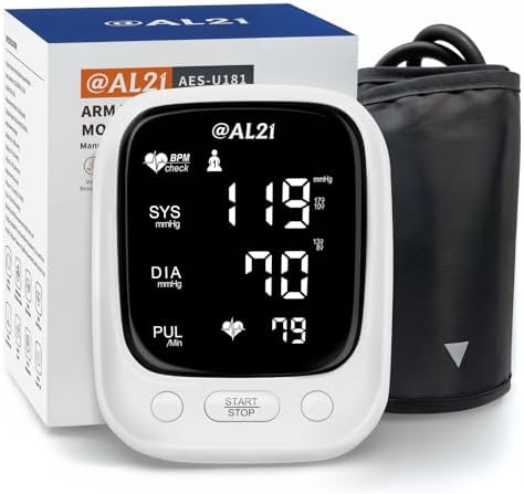 Blood Pressure Monitor for Home Use, Upper Arm Digital Accurate and Portable Blood Pressure Monitor with Large Cuff, Heart Rate Monitor, Clear LED Display, Memory Function for 2 Users
