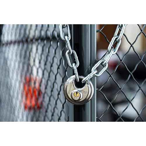 BRINKS ? 70mm Keyed Alike Heavy Duty Shielded Discus Padlock ? 3 Pack- Chrome Plated Security Lock for Storage Shed, Garage, Lockers, Toolboxes, Construction Site Storage and More