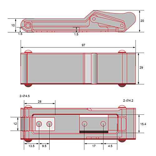 Mudder 8 Pcs Flexible Rubber Draw Latch, Front Storage Rack Rubber Latch for Cooler, Boat Compartment Cargo Box with Stainless Steel Keeper and Bracket