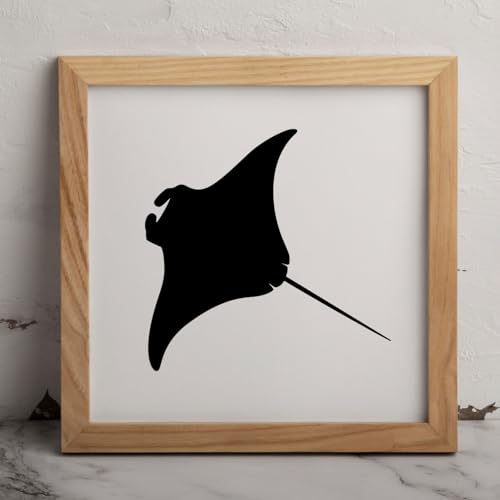 MAGJUCHE Manta Ray Stencil 6 Inches, Reusable Ocean Animal Stencil for Painting DIY Crafts Decor
