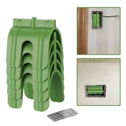 OwnMy 5PCS Drywall Outlet Markers for Drywall Installation No Measuring Needed Drywall Marking Tools for Electrical Outlets, Drywall Outlet Box Marking Locators Drywall Wire Protection Tools, Green