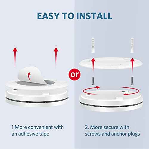 2 Pack Smoke and Carbon Monoxide Alarms, HATHEPHS 10-Year Battery Smoke & CO Detector with Large Test/Silence Button, Easy Installation