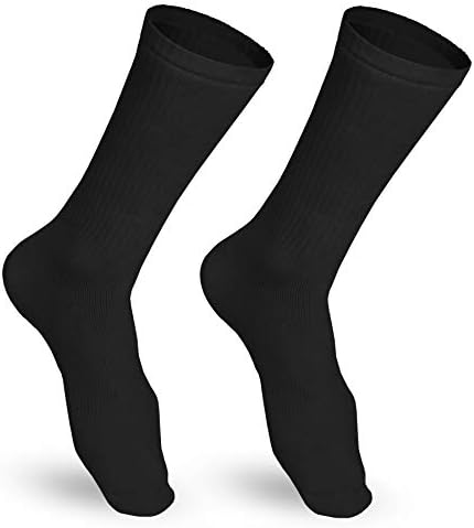 Truform Compression Socks, 15-20 mmHg, Men's Crew Length Mid-Calf Cushion Foot Socks, Black, X-Large