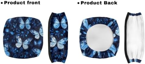 LedBack Blue Butterflies Mobility Scooter Accessories Sets for Seniors Walker Rollator Seat Cushion Back Cover Underseat Pouch Tote for Rolling Walkers