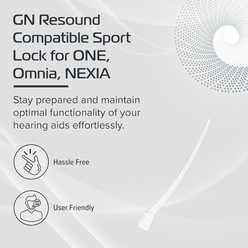 GN Resound Compatible Sport Lock for ONE/Omnia/NEXIA/SAVIA/Vivia - Pack of 10 Retention Tail for Hearing Aids