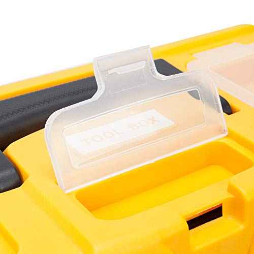 BIG RED ATRJH-3015B Torin 15.5" Plastic Storage Tool Box with Removable Tray, Black/Yellow