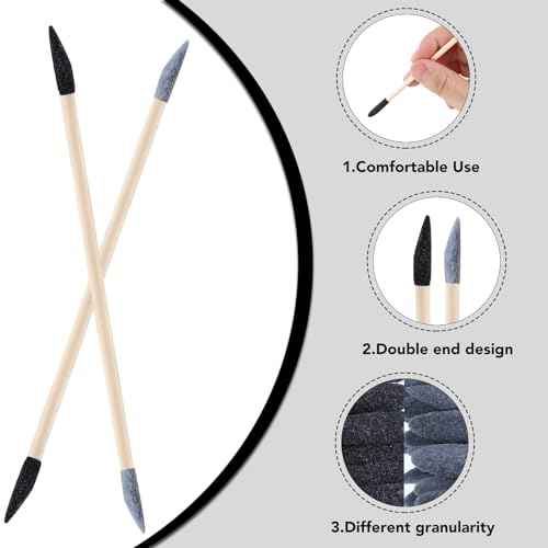 50 Pcs Sanding Sticks, Double End Fine Detailing Sanding Stick with Storage Box for Plastic Models Wood Hobby Woodworking, 120/280 Grit