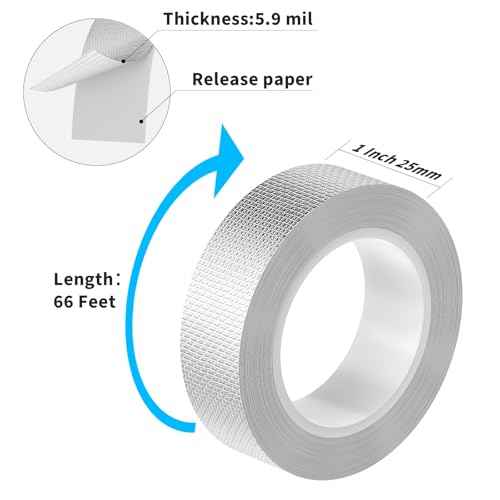Fiberglass Aluminum Foil Tape 1 Inch x 66 Feet (5.9mil) ? Heavy Duty HVAC Metal Tape,High Temp Waterproof Insulation Adhesive for Ductwork, Furnace, Dryer Vent, AC, Pipe Sealing & Repair