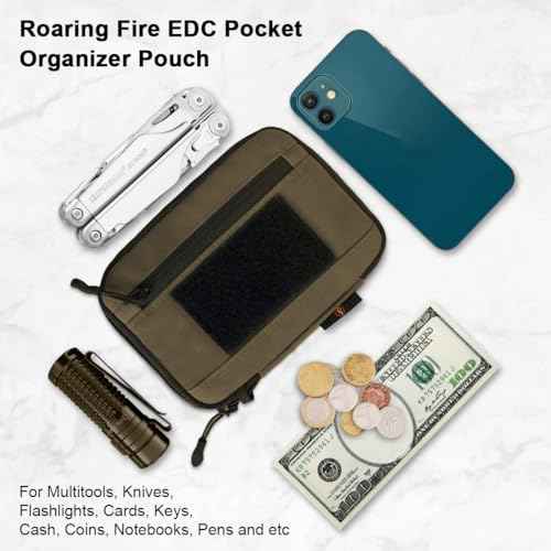 ROARING FIRE Picofire Pro EDC Pouch Organizer - [Small Tool Pouch] for Electronics, Cables, Flashlights - with YKK Zippers, Weatherproof Resistant 500D Nylon for pouches men