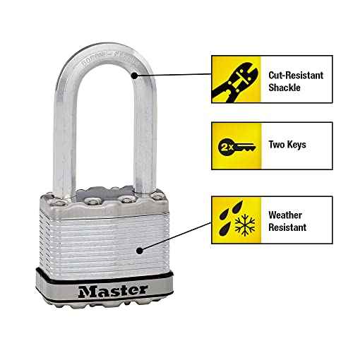 Master Lock M5XTRILH Magnum Heavy Duty Outdoor Padlock with Key, 3 Pack Keyed-Alike Silver