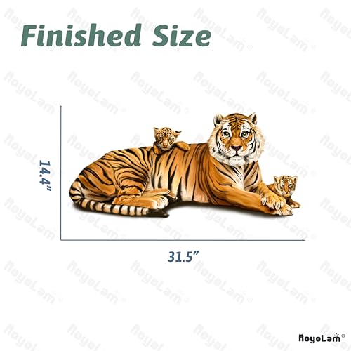 Cute Tiger and Cubs Wall Decal Nursery Jungle Animal Wall Sticker Removable Peel and Stick Waterproof Wall Art Decor Stickers for Kids Baby Classroom Living Room Playing Room Bedroom