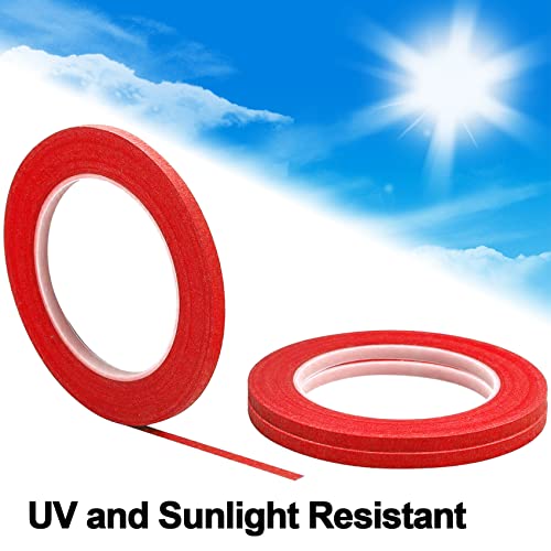 ANCIRS 3 Pack 1/4" inch by 60yard Painters Tape, Masking Tape with Thin Narrow Finishing & 14 Day Easy Removal Trim Edge (Red 1/4inch Wide)