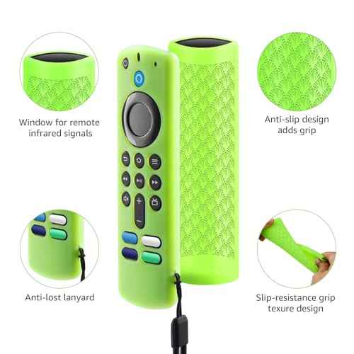 3 Pack Silicone Remote Cover Case, Anti Slip Silicone Protective Case Glow in The Dark with Lanyard(Glow Green & GlowPurple & Sky Blue)