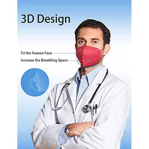 HUHETA KN95 Face Masks 100PCs, 5-Ply Breathable Protective KN95 Mask for Adults Individually Wrapped, Multicolor