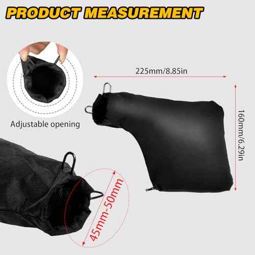 Dust Bag for Miter Saw 255 Model, Adjustable Bracket Size Dust Collector Bags with Zipper, for Diameter of 45mm-50mm