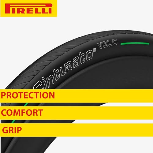 Pirelli Cinturato Velo TLR Reflective 28-622 700 x 28c Road Bike Tire Ultimate Protection for Confidence in Harsh Conditions Versatile Design for Long-Distance Adventures (1 Tire)