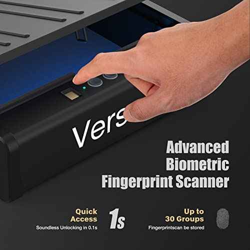 Versafe Gun Safe, Biometric Handgun Safe for Pistols Quick Access Pistol Safe with Fingerprint, KeyPad and Two Keys, Gun Box for Home
