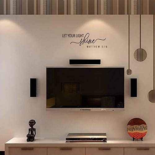 LET Your Light Shine Matthew 5:16 - Carved Vinyl Separated Letters Inspirational Words Bible Verse Quotes Christian Motto Wall Decal Art Letters