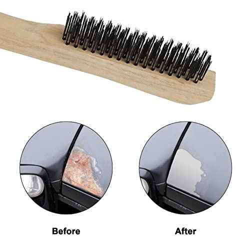 Wire Brushes Pack of 12. for Cleaning Welding Slag, Rust and Dust. 10" Heavy Duty Carbon Steel Shoe Handle Wire Scratch Brush
