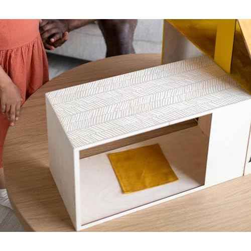 MelunMer 118" L 17.3" WBeige Modern Peel and Stick Wallpaper Boho Contact Paper for Cabinets Beige Stripe Contact Paper Line Self-Adhesive Removable Wallpaper for Bathroom Bedroom Liner Easy to Use