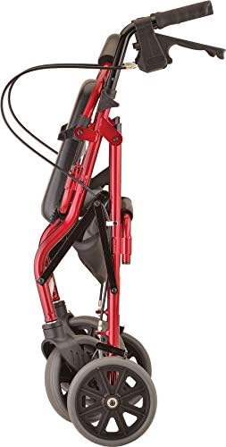NOVA Medical Products Zoom Rollator Walker with Seat Height, 20 Inch, Red, 1 Count