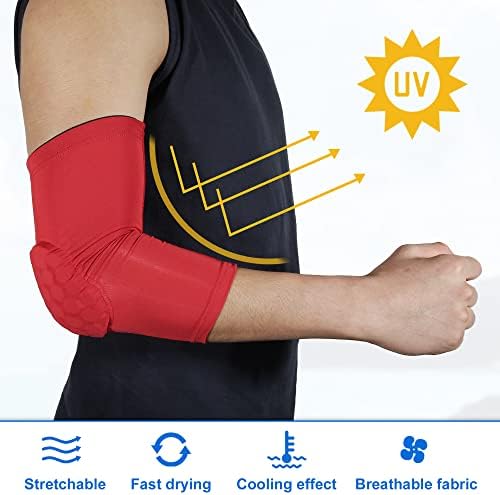 VOCOSTE 2pcs Elbow Brace, Compression Support Sleeve for Joint, Elbow Pad Sleeve for Women Men, Red, L Size