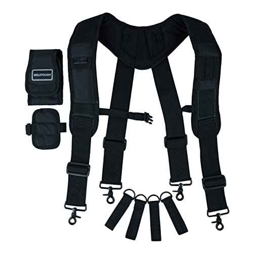 MELOTOUGH Magnetic Tool Belt Suspenders with Magnetic WristBand for Work Belt Padded Suspenders Constrcution