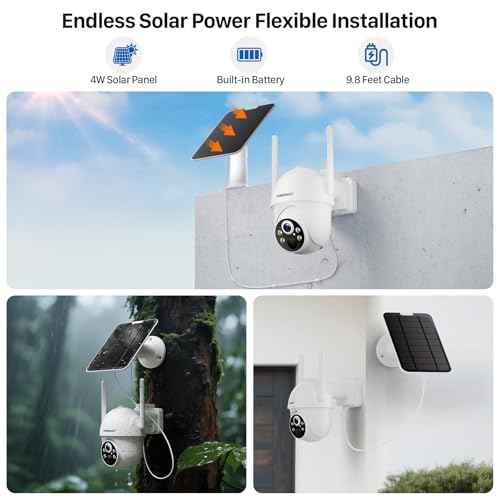 4G LTE Cellular Security Cameras Wireless Outdoor, No WiFi Solar Powered Camera, with SIM Card and 64GB SD Card, 2K Color Night Vision, Pan Tilt 360¡Æ with Smart Motion Detection, 2-Way Talk