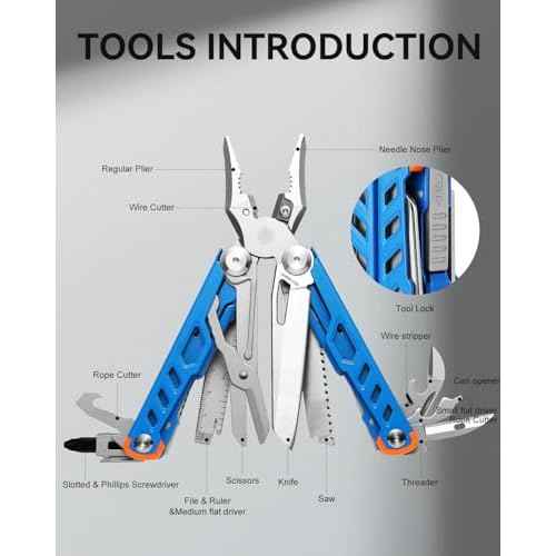 MINI Multitool Pliers,14-In-1 Survival Gear For Outdoor,Home,And Auto RepairBirthday Christmas Gifts For Men Boyfriend Dad Husband(Blue)