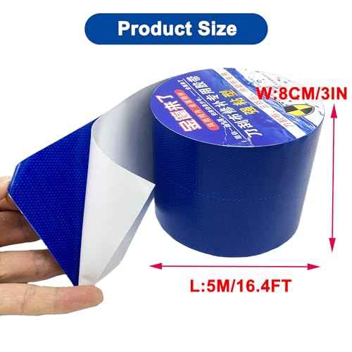 Tarpaulin Repair Tape, 3.15IN*16.4FT Blue Waterproof Tarp Repair Tape Patch, Heavy Duty RV Covers Tent Repair Tape for Truck Camper Travel Trailer Boat Covers